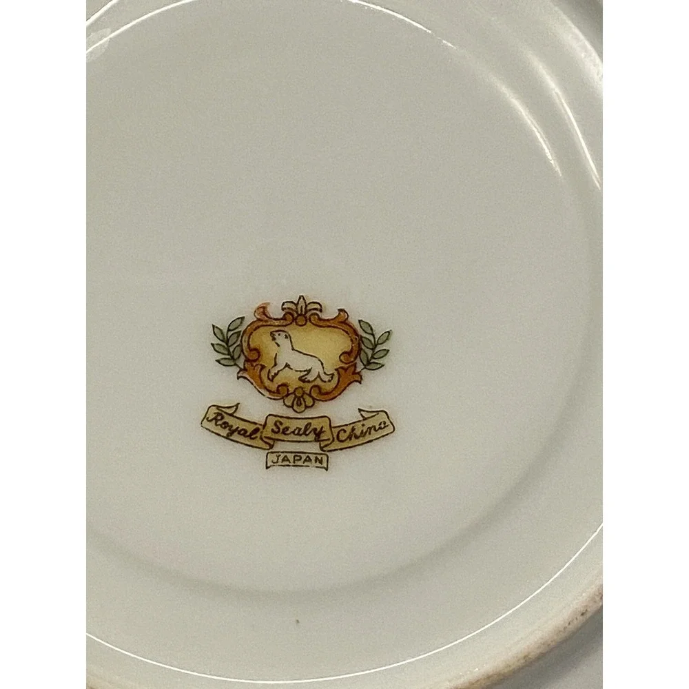 Royal Sealy China Japan Cup and Saucer - Courting Couple Mint Green /Iridescence